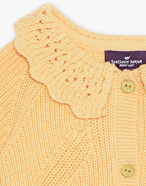 Gilet orange clémentine en tricot à manches longues FAPATRICIA / 23E1BFO1CARE409