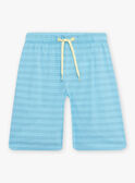 Pyjama jaune fluo et bleu à motif crocodile à la plage enfant garçon CAPLAGE / 22E5PG51PYJB113
