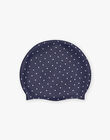 Bonnet de piscine bleu marine à pois blancs FRYBONETTE / 23E4PFL1D4Y070