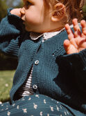 Cardigan vert émeraude en tricot fantaisie GACAMILLE / 23H1BF82CAR608