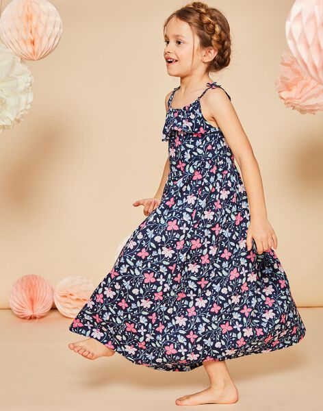 Robe longue bleu marine à imprimé fleuri FRULUETTE 1 / 23E2PFX2RBS070