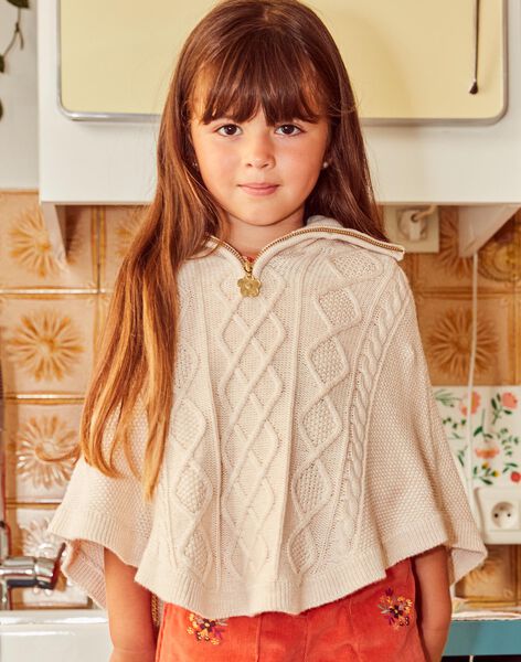 Poncho écru en maille torsadée DOPOCHETTE / 22H2PFF1PONA011