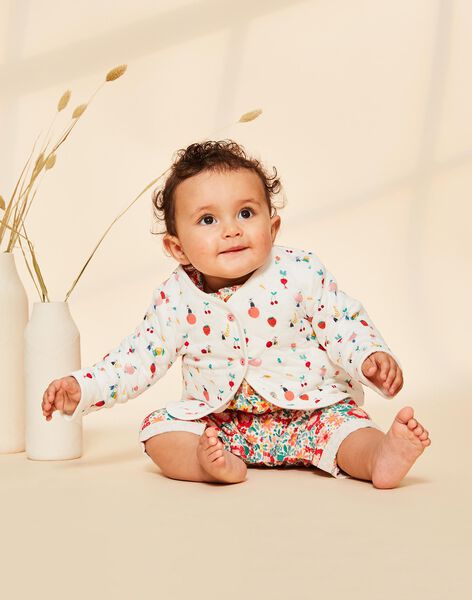 Gilet en tubique écrue avec surpiqures FADINA / 23E1BFB2CAR001