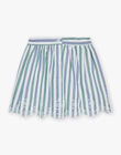 Jupe à rayures bleu et vert FUJUPETTE / 23E2PFN1JUP001