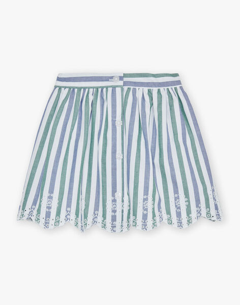 Jupe à rayures bleu et vert FUJUPETTE / 23E2PFN1JUP001
