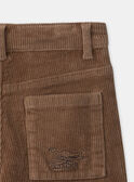 Pantalon en velours noisette LALERAGE / 24H3PGS2PANI820