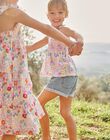 Short en jean bleu à motif fleurs FLESHOETTE / 23E2PFS1SHOP272