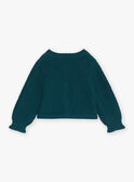 Cardigan vert émeraude en tricot fantaisie GACAMILLE / 23H1BF82CAR608