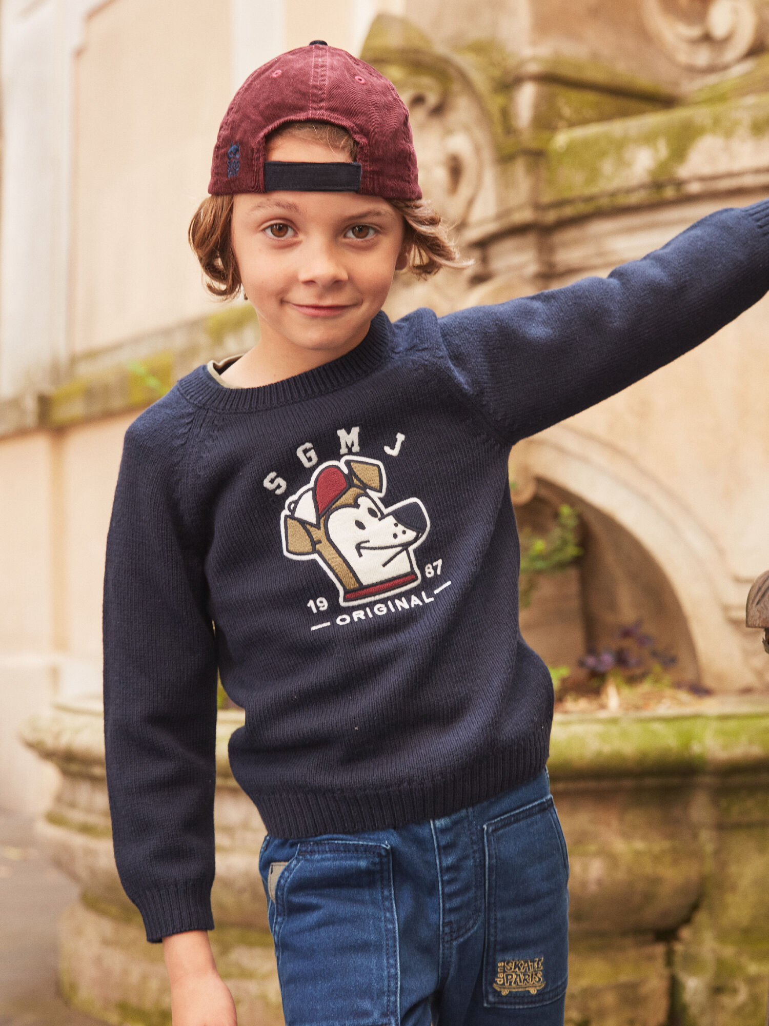 Pull Bleu marine Garcon Sergent Major
