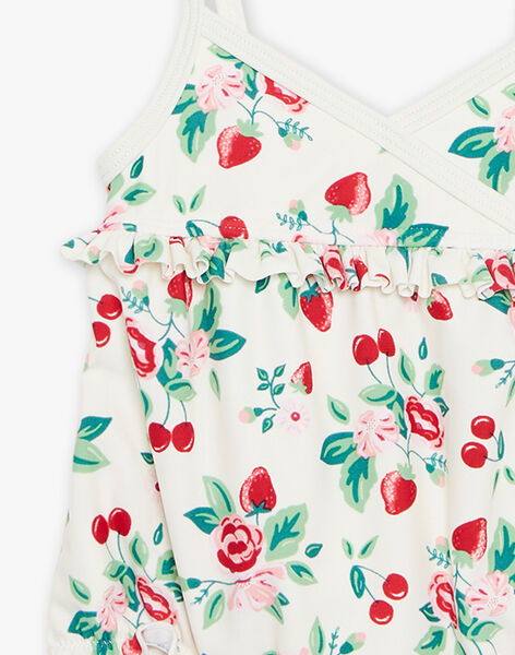 Maillot de bain écru à imprimé fleur et fruit FIROMY / 23E4BFL1MAI001