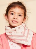 Foulard rose pâle en voile de coton à fleurs FRAFOLETTE / 23E4PF51ECHD319