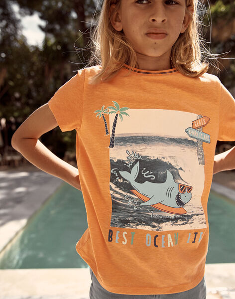 T-shirt orange fluo à manches courtes FLYCOAGE / 23E3PGR1TMCE411