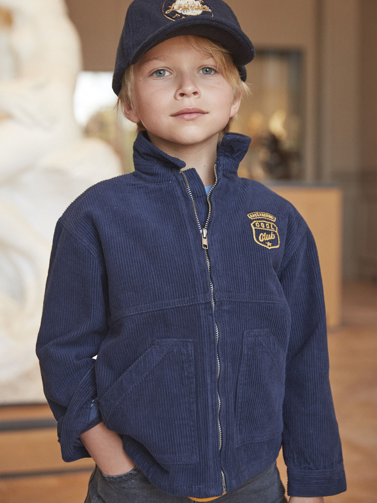 Veste bleu marine en velours