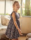 Robe violette en satin de coton fleuri FREBLOETTE / 23E2PFI4ROBH701