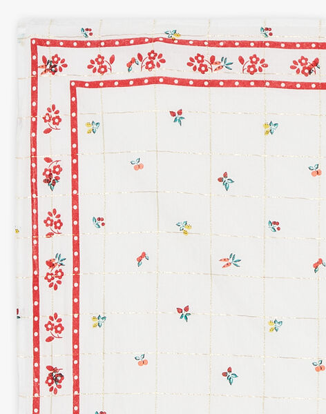 Foulard écru à carreaux fruits et fleurs FEFOLETTE / 23E4PFB1ECH001