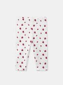 Legging côtéle écru imprimé fleuri Bébé Fille NACORALIE / 25H1BFK1LG080