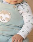 Body écru, salopette verte et bavoir écru FOLDO / 23E0CG71ENS629