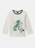 T-shirt écru à imprimé dinosaure manches longues Garçon NIFERAGE / 25H3PGL2TML005