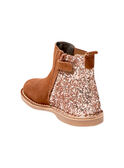 Bottines en suede camel à paillettes enfant fille BECHELETTE / 21F10PF43D0D804