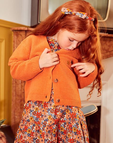 Gilet en maille chenille orange DOCARDETTE / 22H2PFF1CAR405