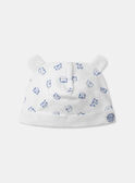 Bonnet jersey écru imprimé fleur MACOCO / 25E4BG81BON001