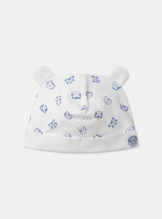 Bonnet jersey écru imprimé fleur MACOCO / 25E4BG81BON001