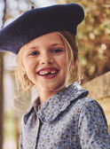 Robe bleu imprimé fleuri à col claudine et manches longues resserées Fille NUTWILETTE / 25H2PFQ2ROB205
