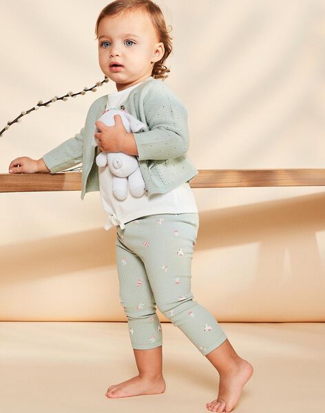 Legging vert tendre à papillon FAISTEL / 23E1BFD1CAL612