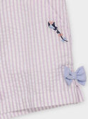 Short blanc et mauve ROLINAETTE / 19E2PFD1SHO328