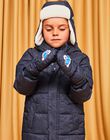 Moufles en twill à motif tête d'animal bleu marine DEBEARAGE / 22H4PGN2GAN703
