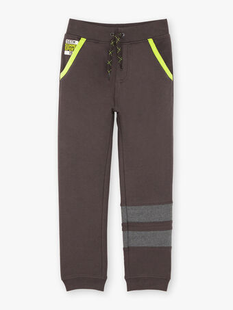 Pantalon de jogging gris foncé à détails contrastés enfant garçon ZEJOGAGE1 / 21E3PGK4JGB942
