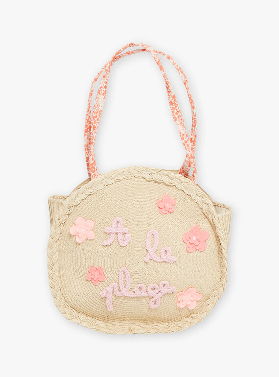 Sac de plage en paille enfant fille CLIKUETTE / 22E4PFO1BES009