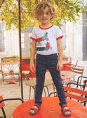 T-shirt blanc avec dinosaures sur des vélos FEMIAGE / 23E3PGB1TMC001