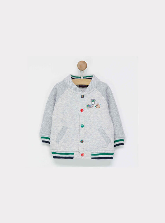 Gilet teddy gris chiné NAFIRNAN / 18E1BG81GIL943