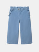 Pantalon bleu en velours côtelés LARABETTE / 24H2PFS1PAN205