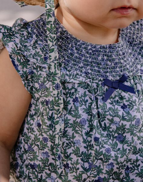 Blouse écrue en popeline avec fleurs FANOLA / 23E1BFN1CHE001
