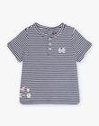 T-shirt en jersey rayé blanc et bleu marine bébé garçon CYBASTIEN / 22E1BG11TMC070