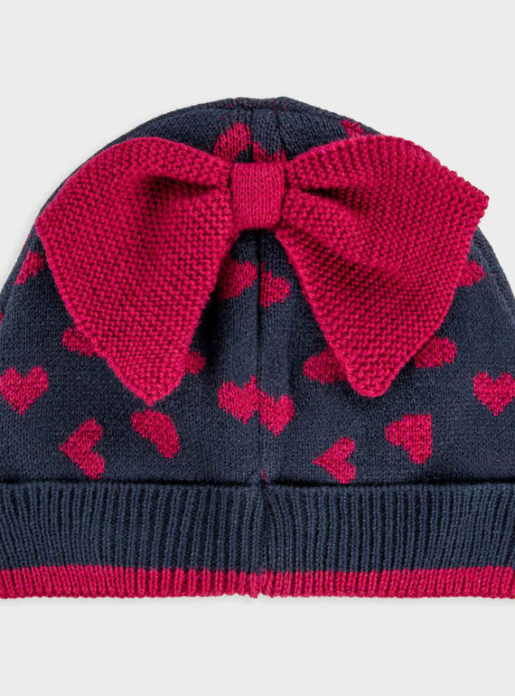 Bonnet bleu marine et rose PAJULIETTE / 18H4PFK1BON070