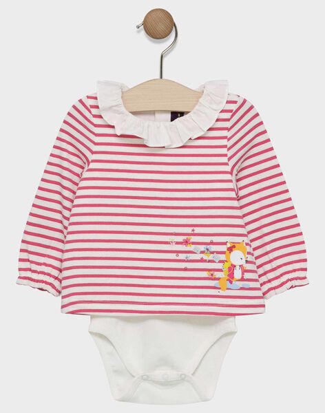 Body T Shirt A Rayures Roses Avec Col Volante Bebe Fille Achat En Ligne Sale Sergentmajor