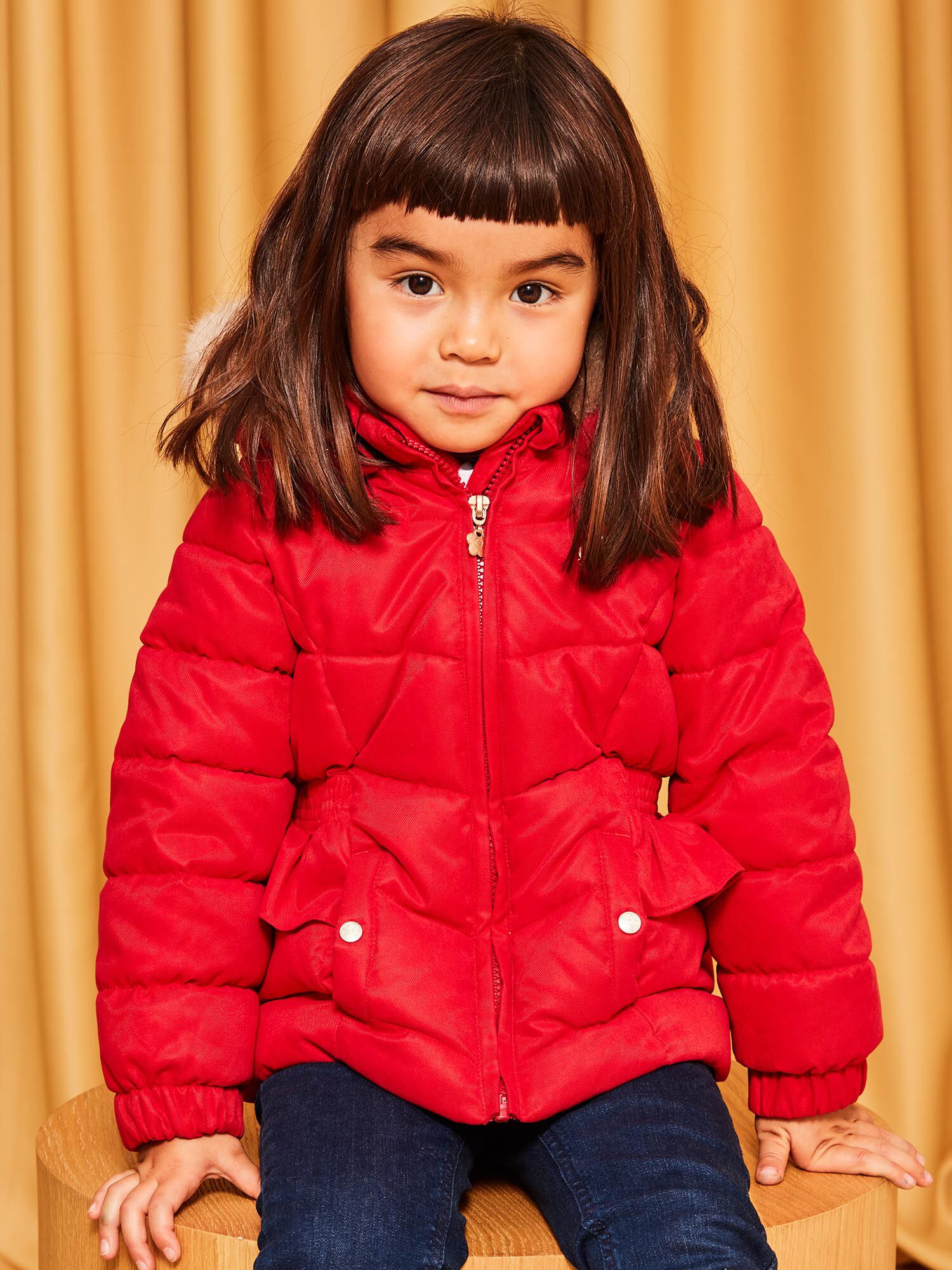 Doudoune rouge capuche
