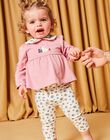 Ensemble blouse rose et legging fleuris DAEMMA / 22H1BFE1ENS309