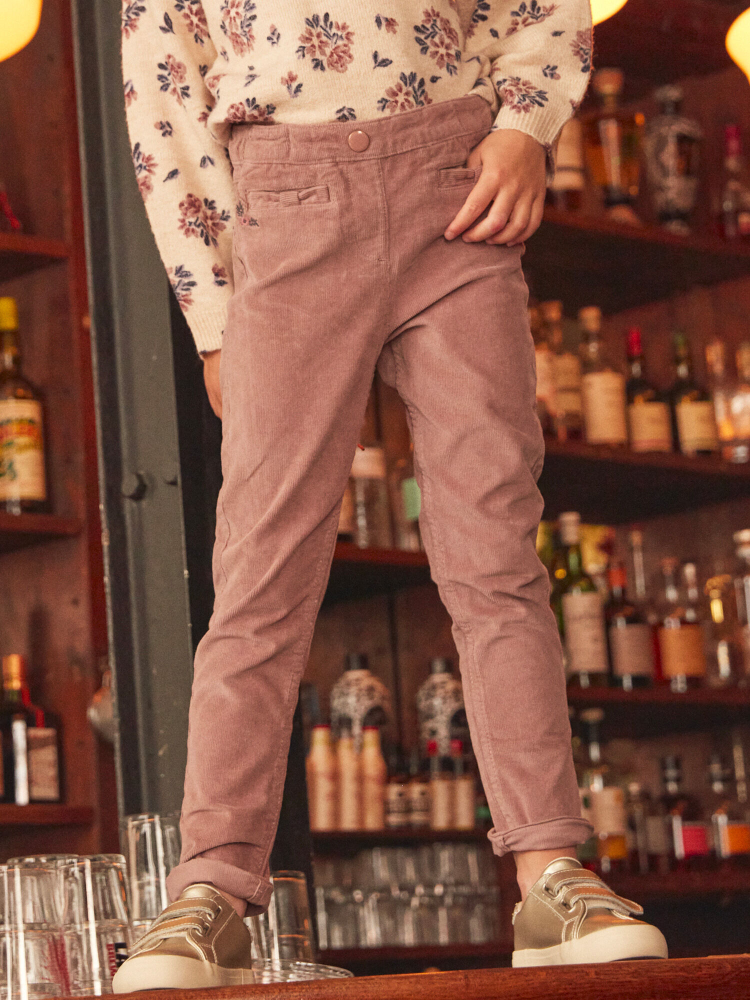 Pantalon lilas en velours