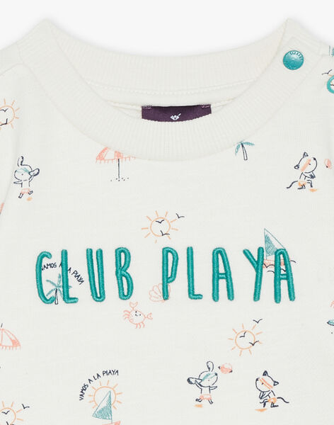 Sweat écru à imprimé animaux fantaisies FAVAHAR / 23E1BGQ1SWE001
