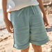 Short turquoise foncé en gaze de coton