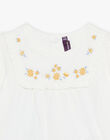 Chemisier écru avec legging et bandeau bleu marine à fleurs 23E1BF81ENS001