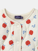 Veste matelassé écru imprimé pommes Bébé Fille NIMORGANE / 25H1BFE1VES002