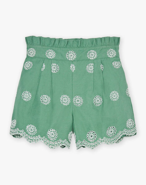 Short vert à broderies fantaisie FUSHOETTE / 23E2PFN1SHOG600