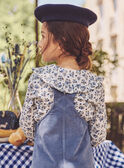 Blouse blanche imprimé fleuri à col claudine Fille NUBOULETTE / 25H2PFQ1CHE009