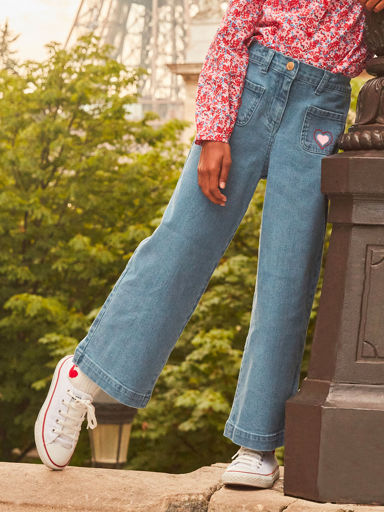 Jean flare denim clair
