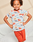 Pyjama écru et rouge à imprimé savane FLODRAGE / 23E5PG35PYJ001